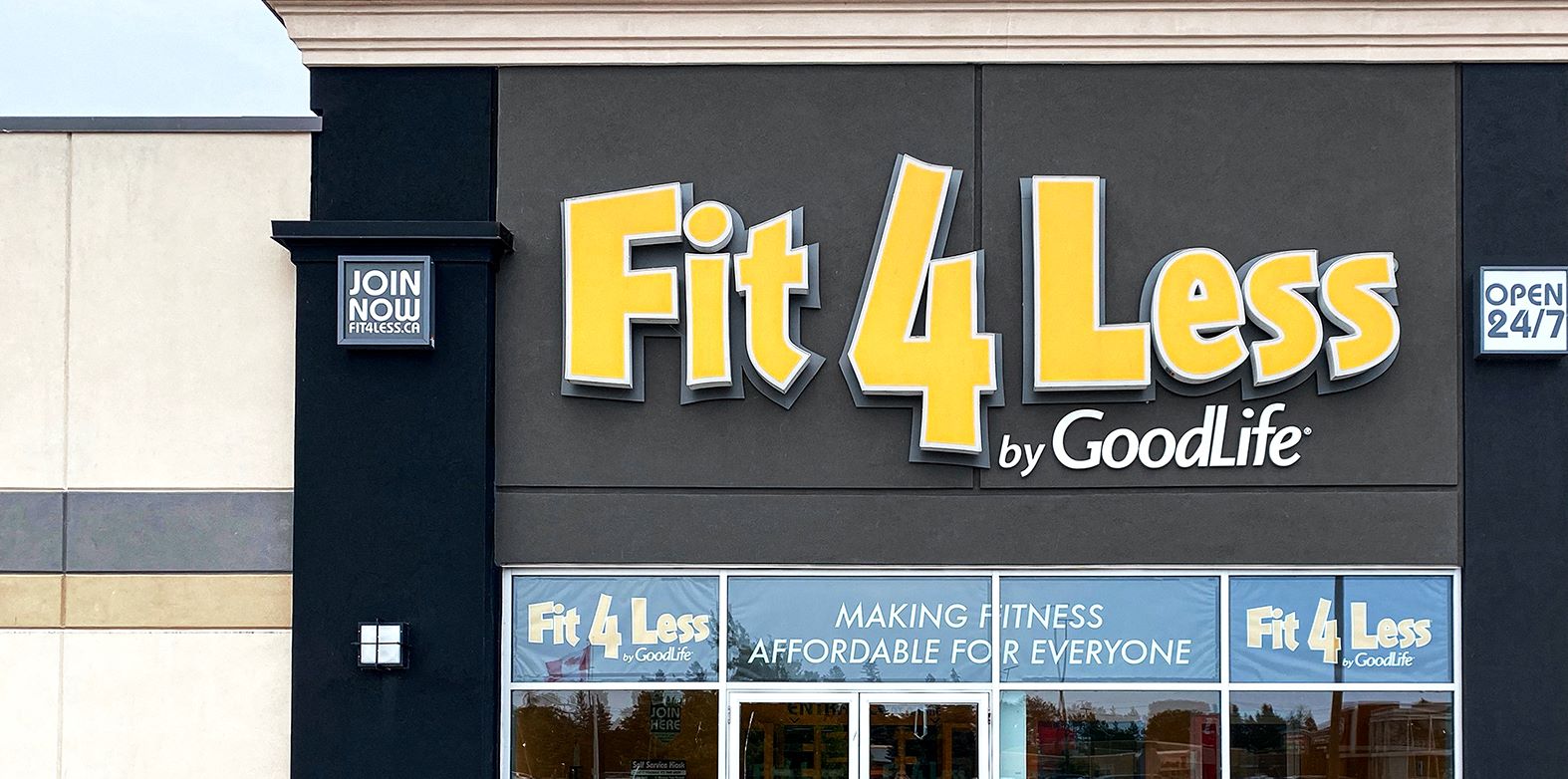 Exterior of a 24/7 Fit4Less Gym