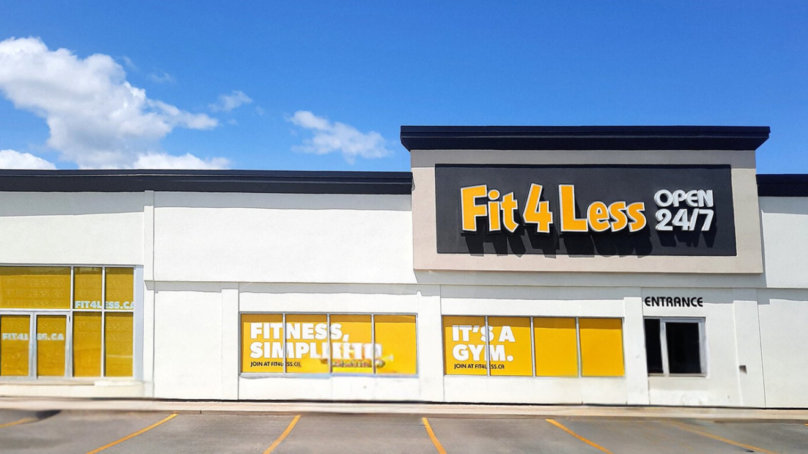 Exterior of a 24/7 Fit4Less Gym