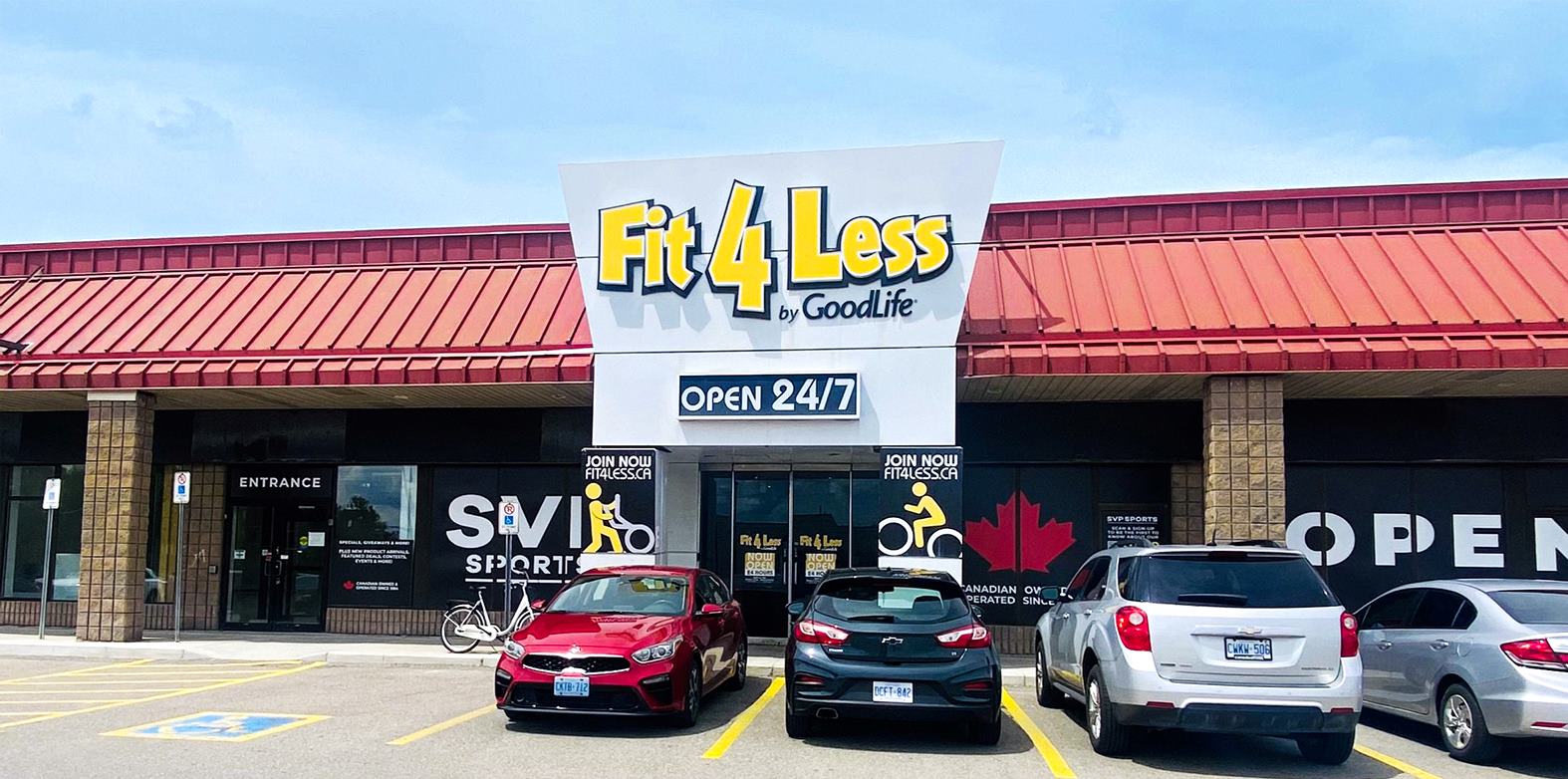 Exterior of a 24/7 Fit4Less Gym